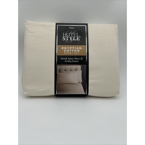 Hotel Style Full Egyptian Cotton Sheet Set Damask 600 Thread Count Sateen Weave - Picture 1 of 3